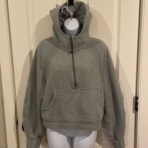 Lululemon gray oversized cropped Scuba hoodie size M/L good condition